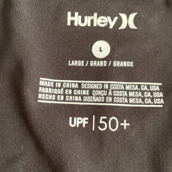 NWT Hurley Black Zipper Sun Jacket. Sleeve Hurley Logo. Large - Picture 6 of 10